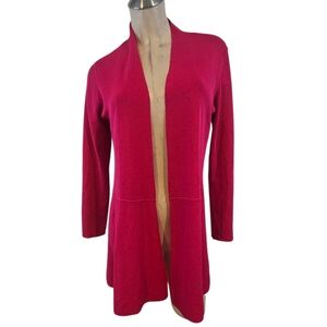 3/$25 Anne Klein Size M Vibrant Pink Open Cardigan